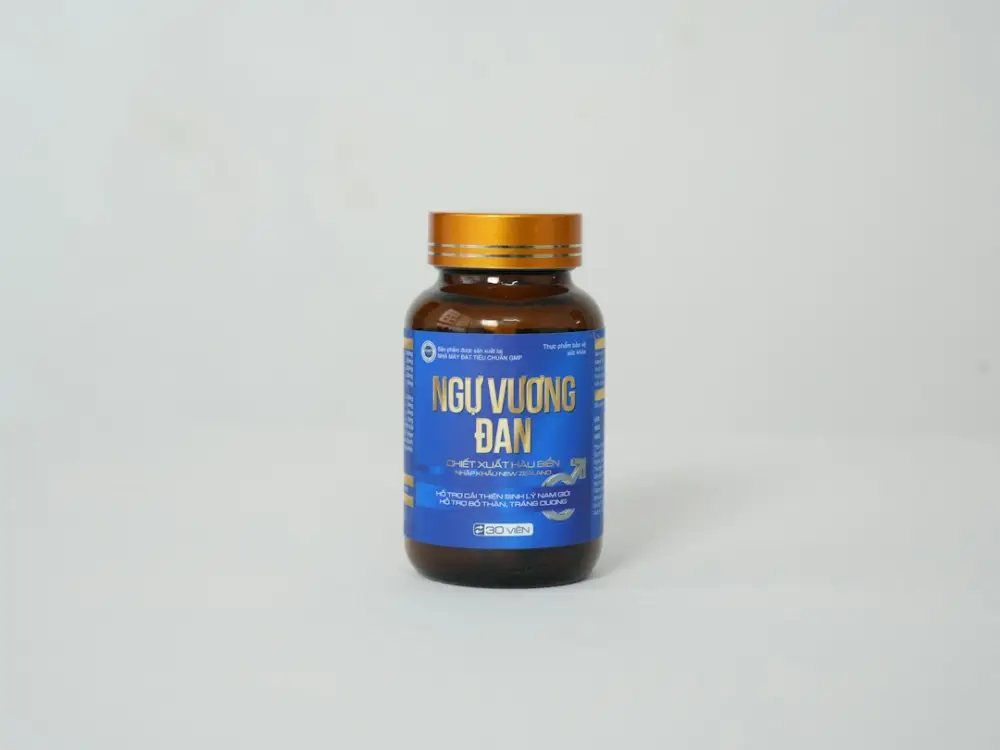a bottle of vitamin supplement on a white background
